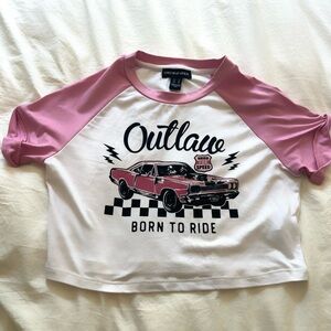 Streetwear Society Pink and White Raglan Tee
